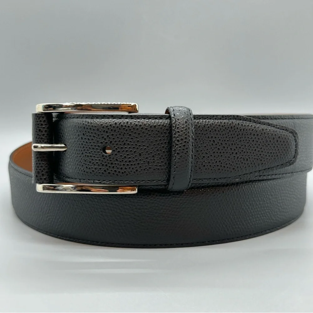 Brooks Brothers NWOT Black Pebble Grain Leather with SilverTone Buckle